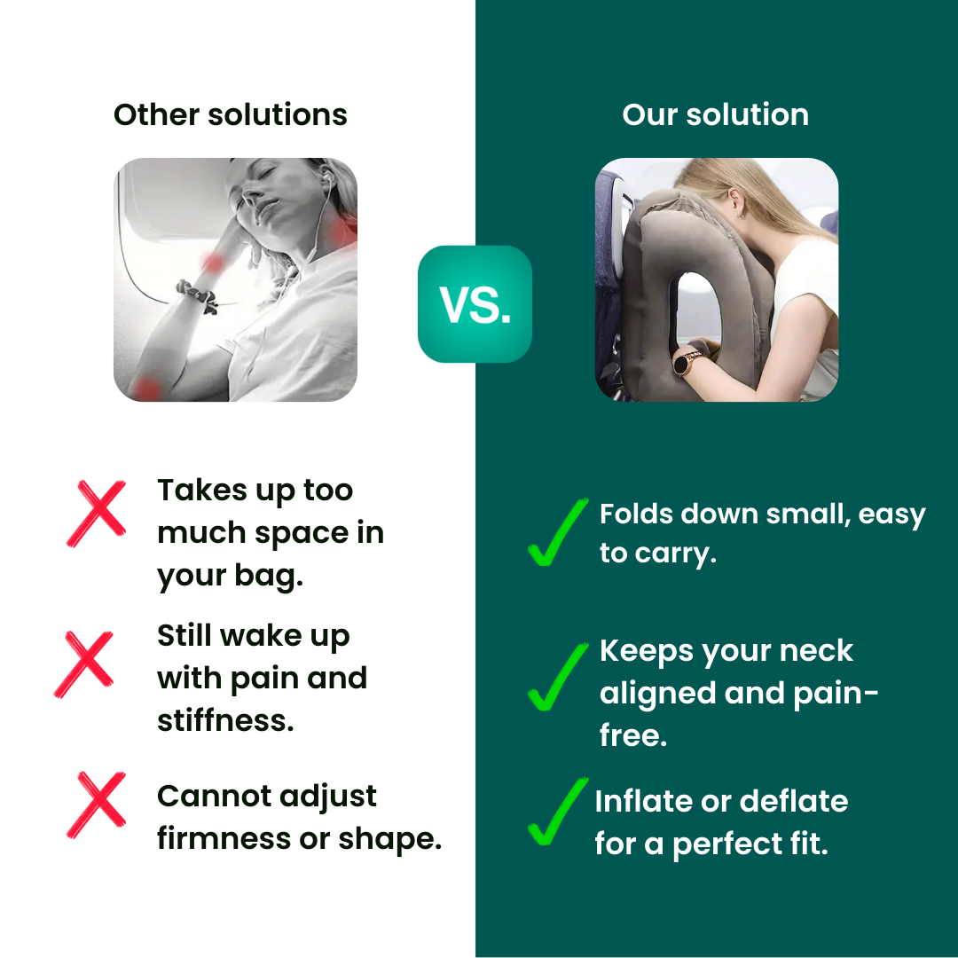 AirNest ComfortPod Flight Pillow – Gentle Neck Support for Travel Fatigue and Stiff Shoulders
